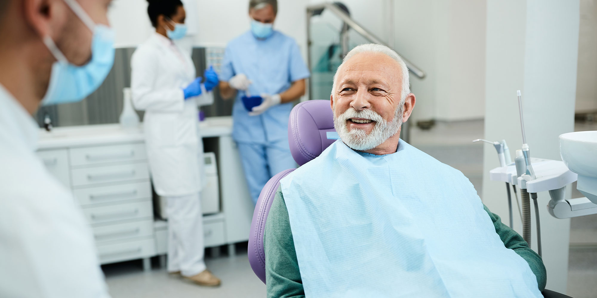 senior dental patient smiling